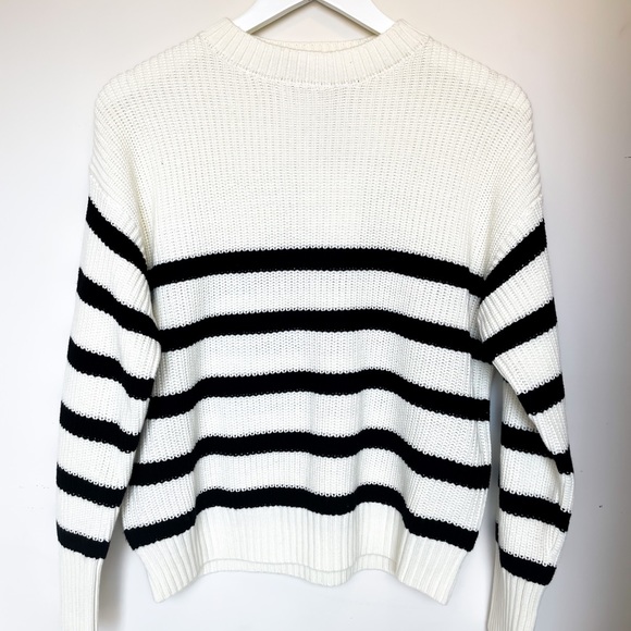 deluc Sweaters - DELUC black and white striped sweater